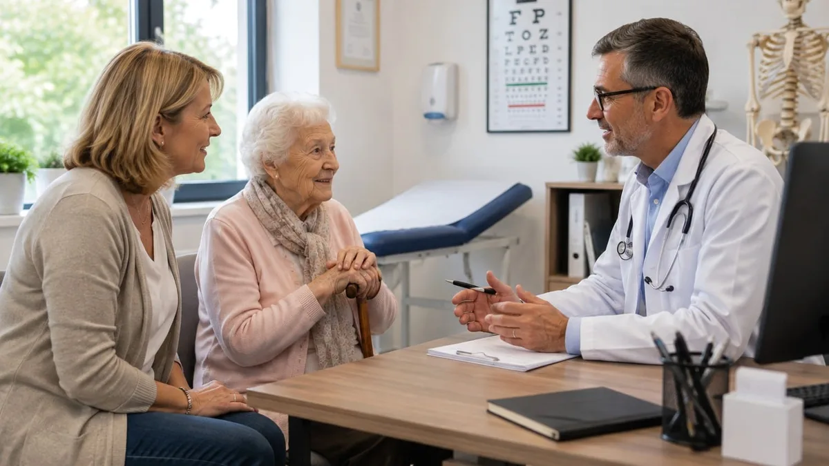 Un médecin discute avec une patiente âgée lors d&rsquo;une consultation