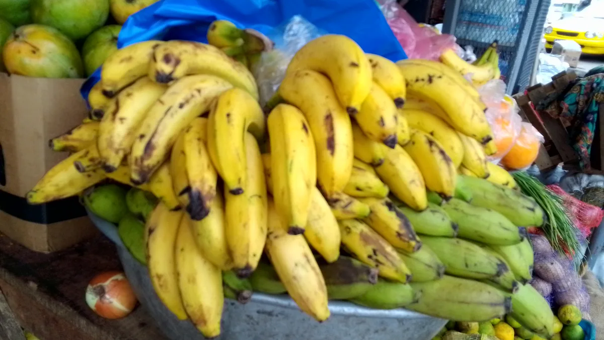 Étal de fruits et légumes sur un marché