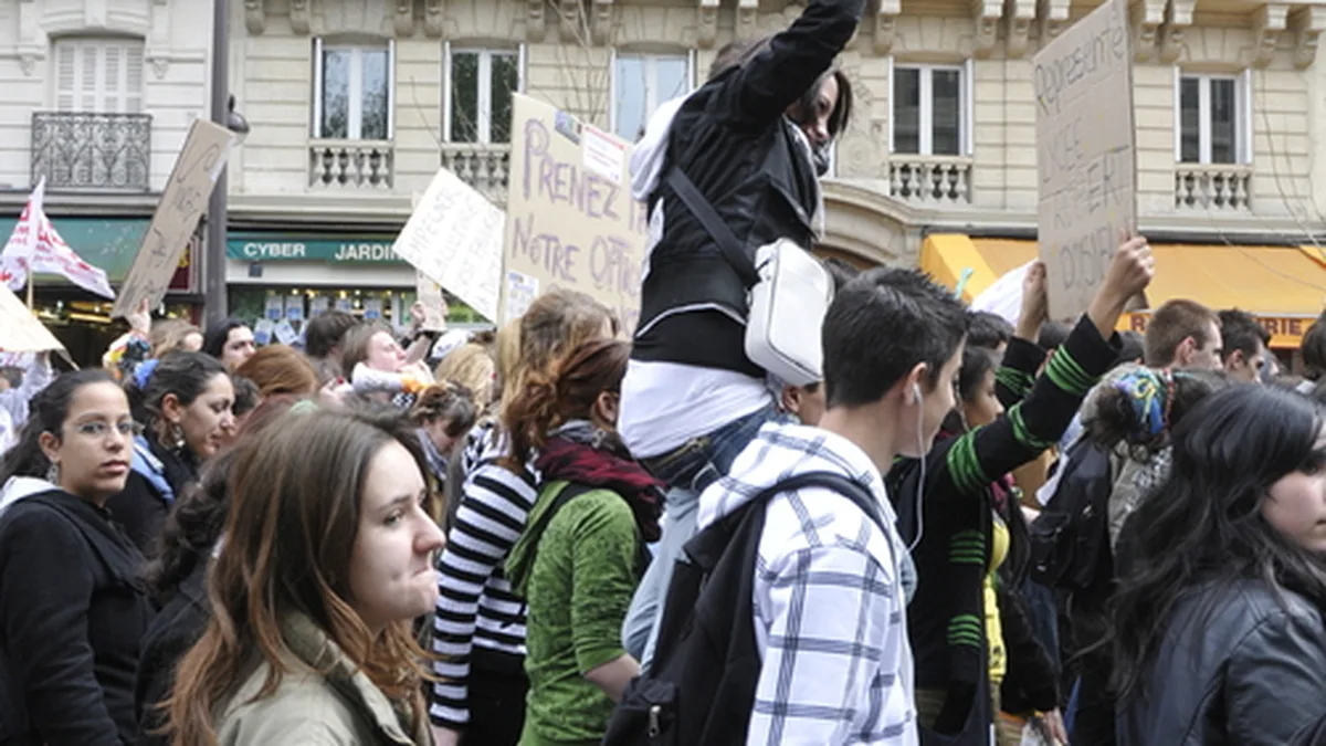 Des lycéens dans une manifestation à Paris