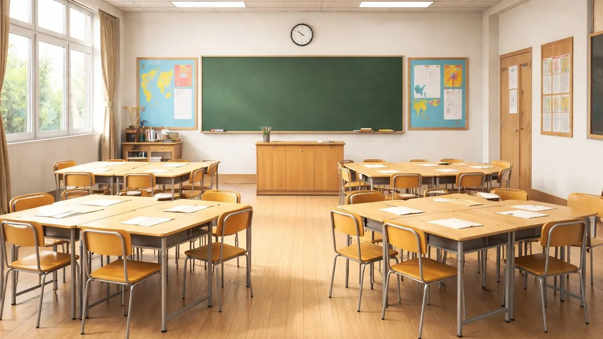 Une salle de classe vide