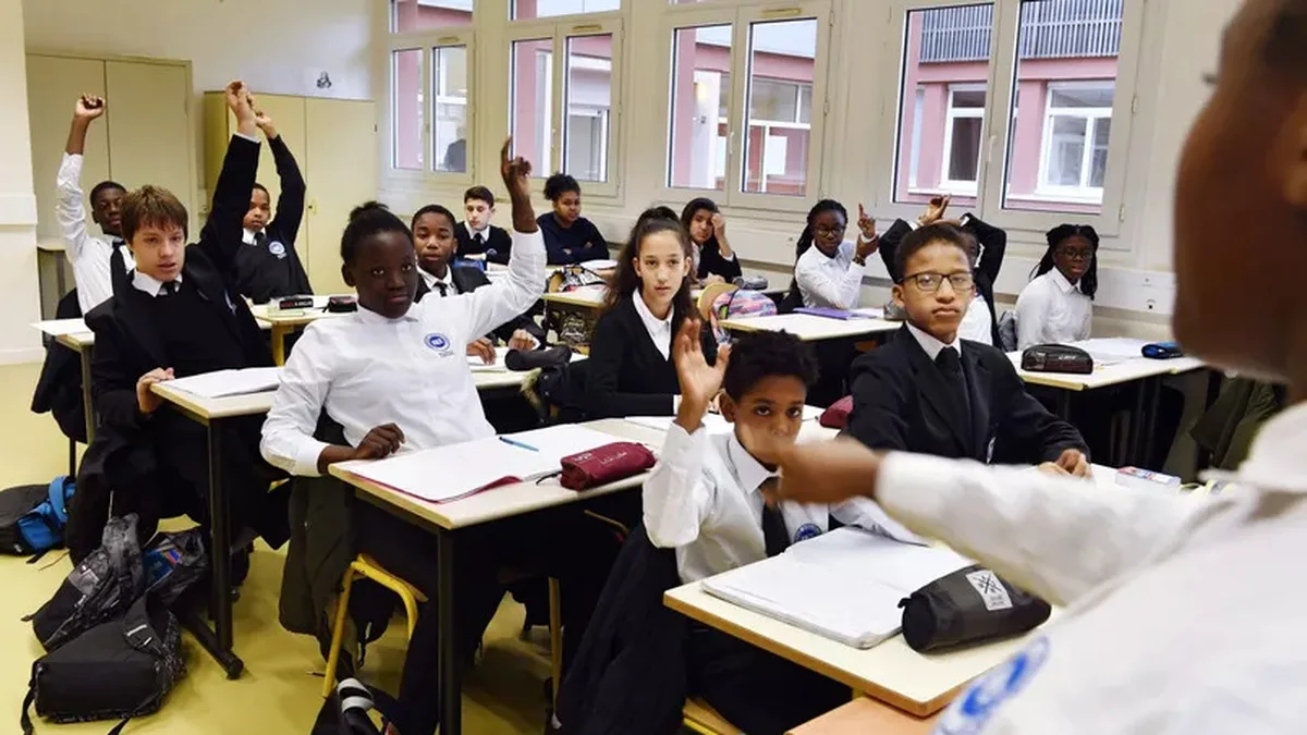 Une salle de classe dans un lycée français