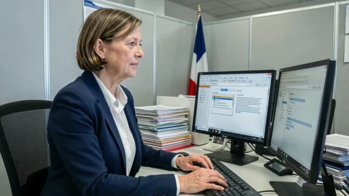 Un agent public au travail dans un bureau d&rsquo;administration