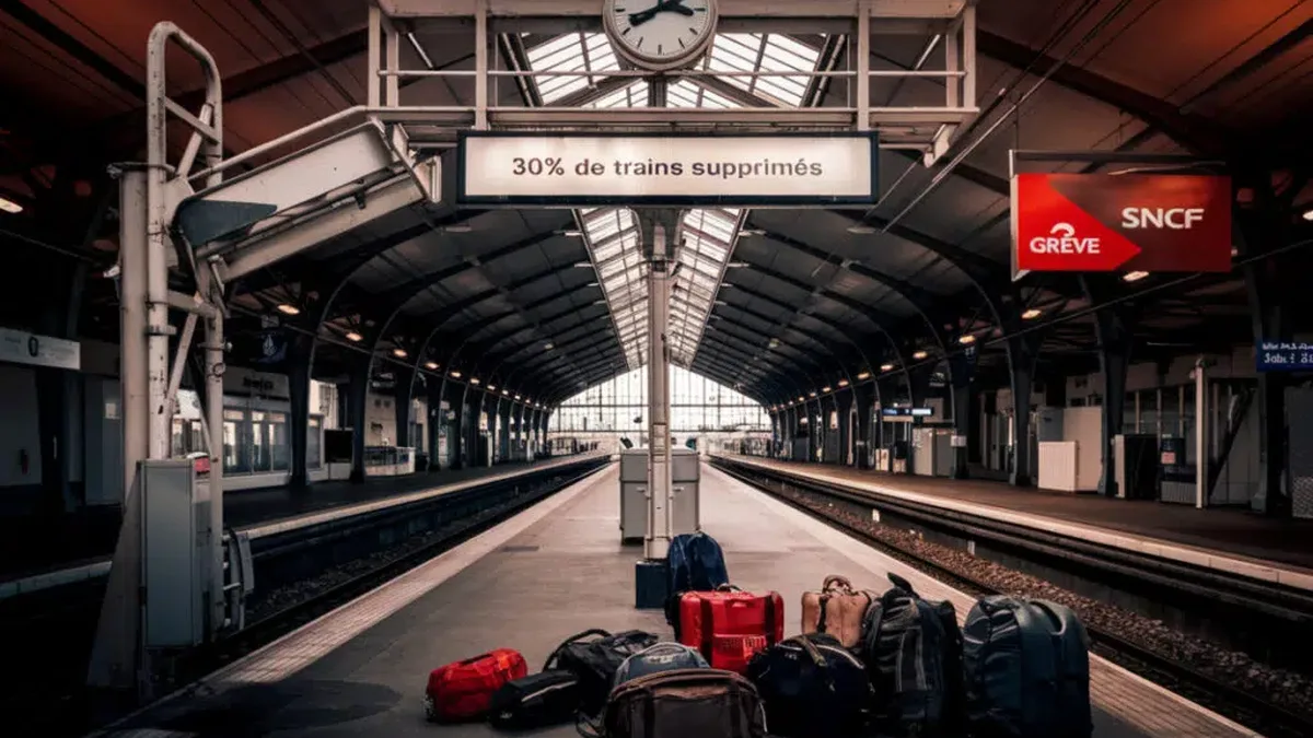 Un train à quai, circulations perturbées pendant la tempête Austen