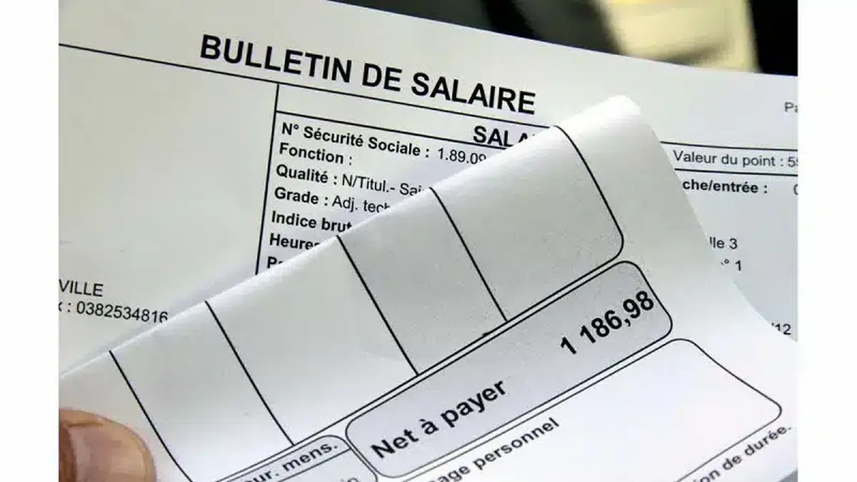 Un bulletin de salaire, avec le montant net à payer mis en évidence
