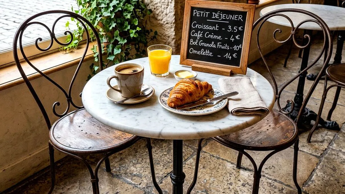Petit-déjeuner servi dans un bistrot parisien